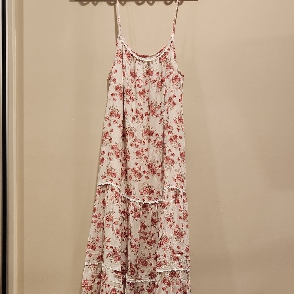 Trish Scully Spaghetti Straps Tiered Floral Maxi Dress New Size 6